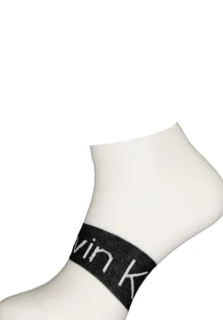 Calvin Klein herensokken Dirk (2-pack), enkelsokken, wit en grijs met logo