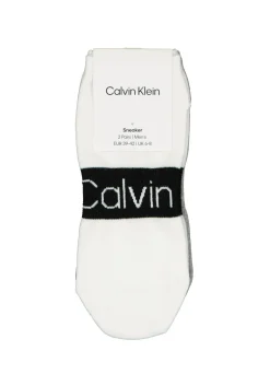 Calvin Klein herensokken Dirk (2-pack), enkelsokken, wit en grijs met logo