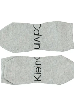 Calvin Klein herensokken Dirk (2-pack), enkelsokken, wit en grijs met logo
