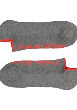 Calvin Klein herensokken Grant (3-pack), onzichtbare lage sportsokken, grijs, zwart en grijs met rood