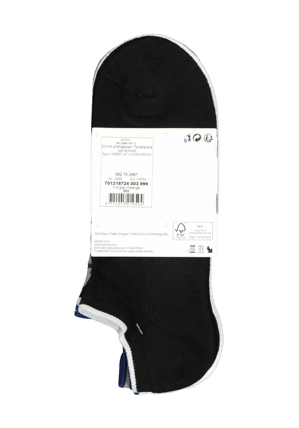 Calvin Klein herensokken Grant (3-pack), onzichtbare lage sportsokken, zwart, wit en grijs