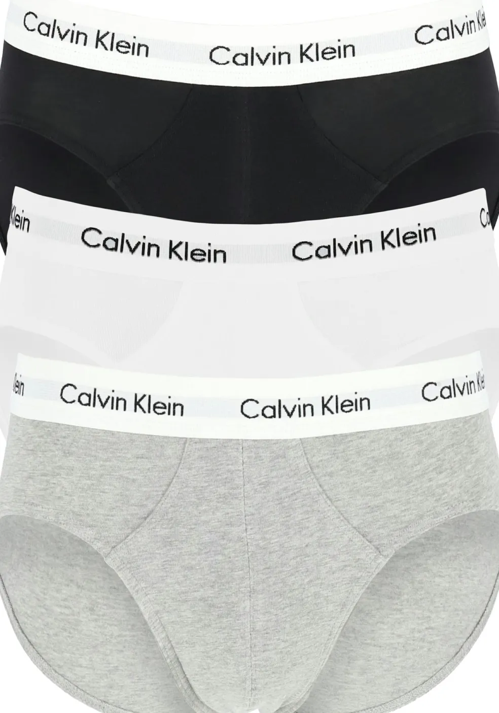 Calvin Klein hipster brief (3-pack), heren slips, zwart, wit, grijs met witte band