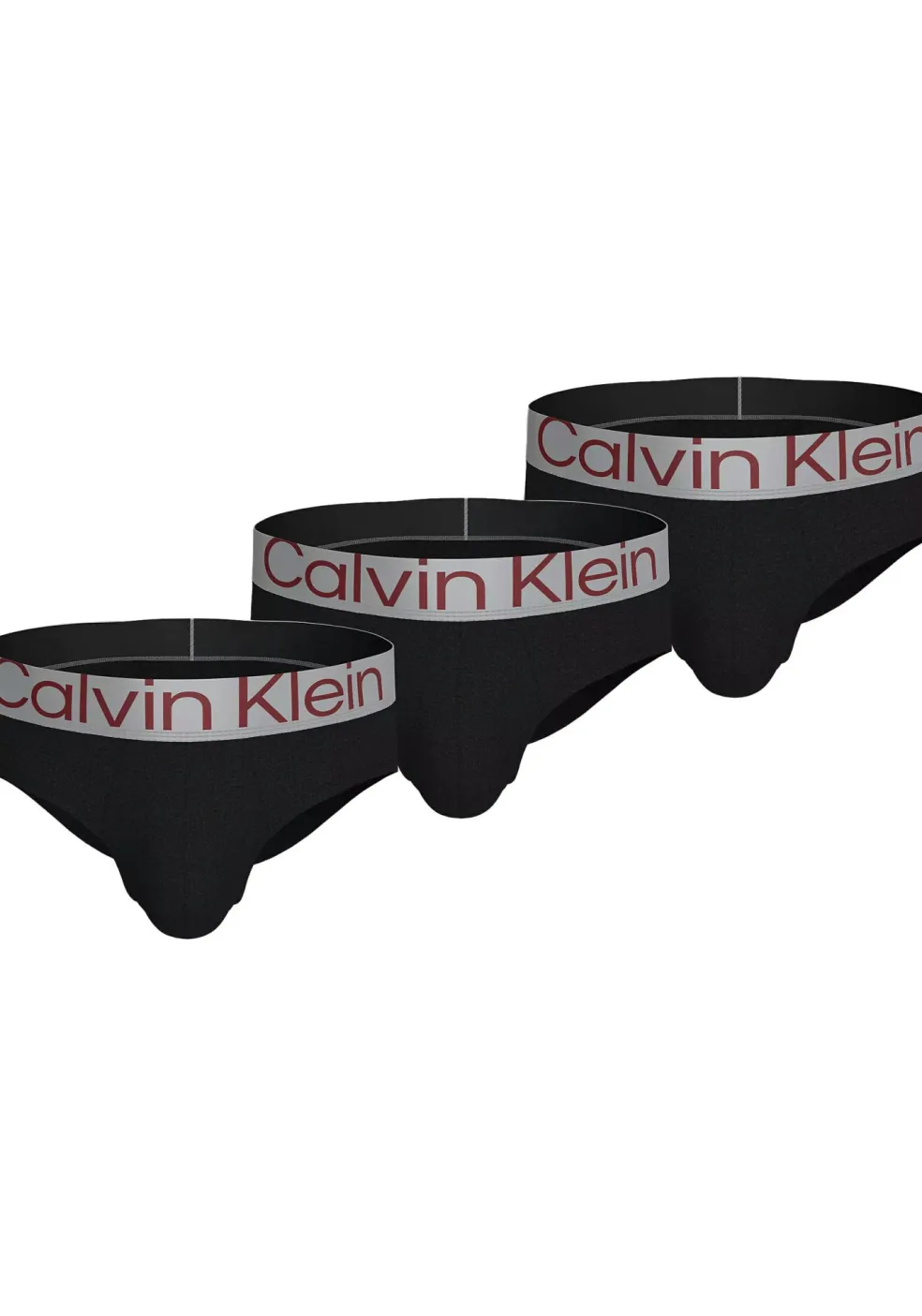Calvin Klein Hipster Briefs (3-pack), heren slips, zwart met gekleurde tailleband
