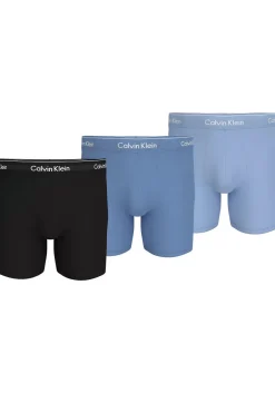 Calvin Klein Icon Cotton Stretch Boxer briefs (3-pack), heren boxers extra lang, zwart, middenblauw, lichtblauw