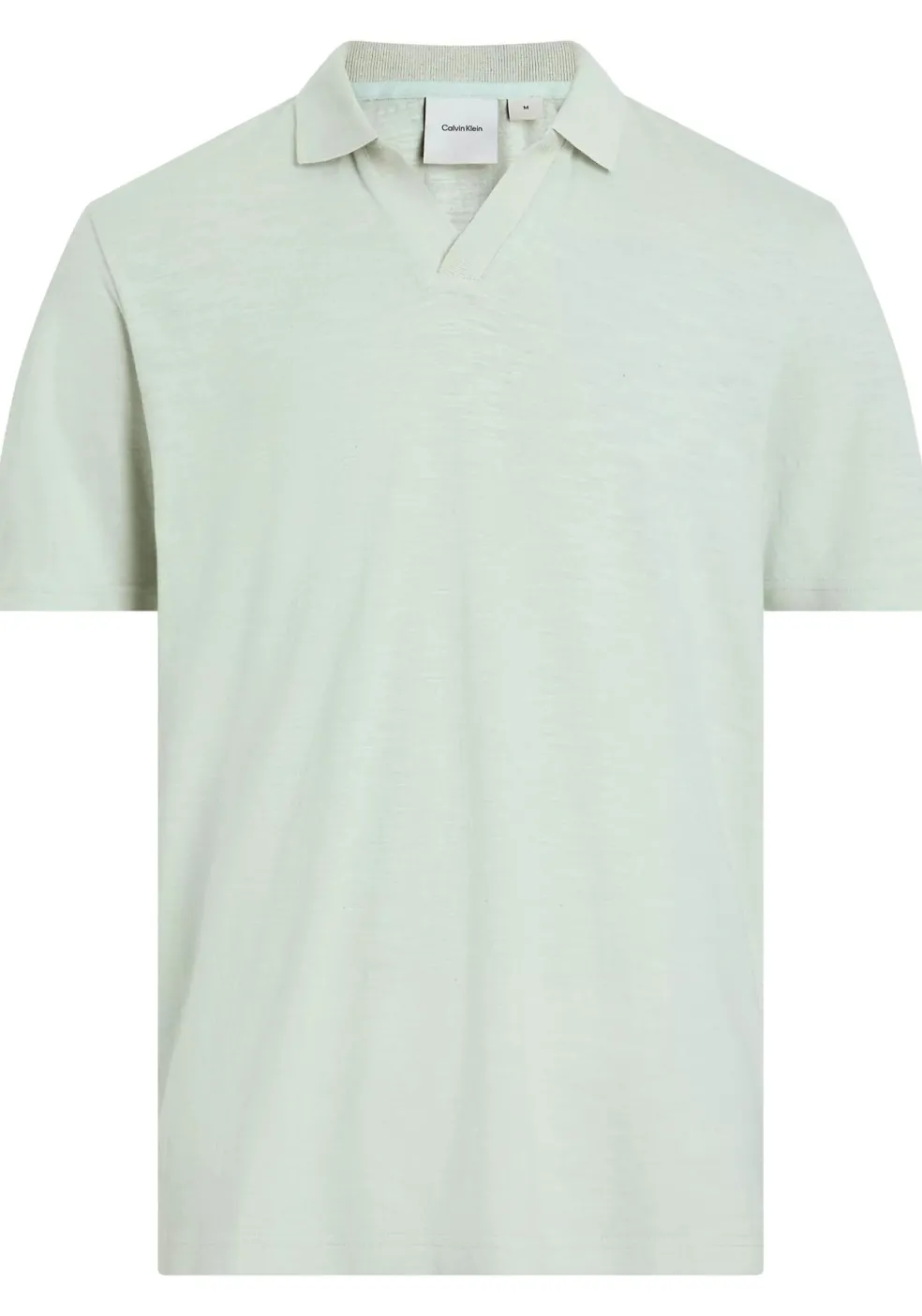 Calvin Klein Linen Cotton Cuban Regular Polo, heren poloshirt, lichtgroen