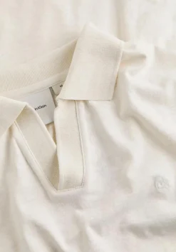 Calvin Klein Linen Cotton Cuban Regular Polo, heren poloshirt, offwhite