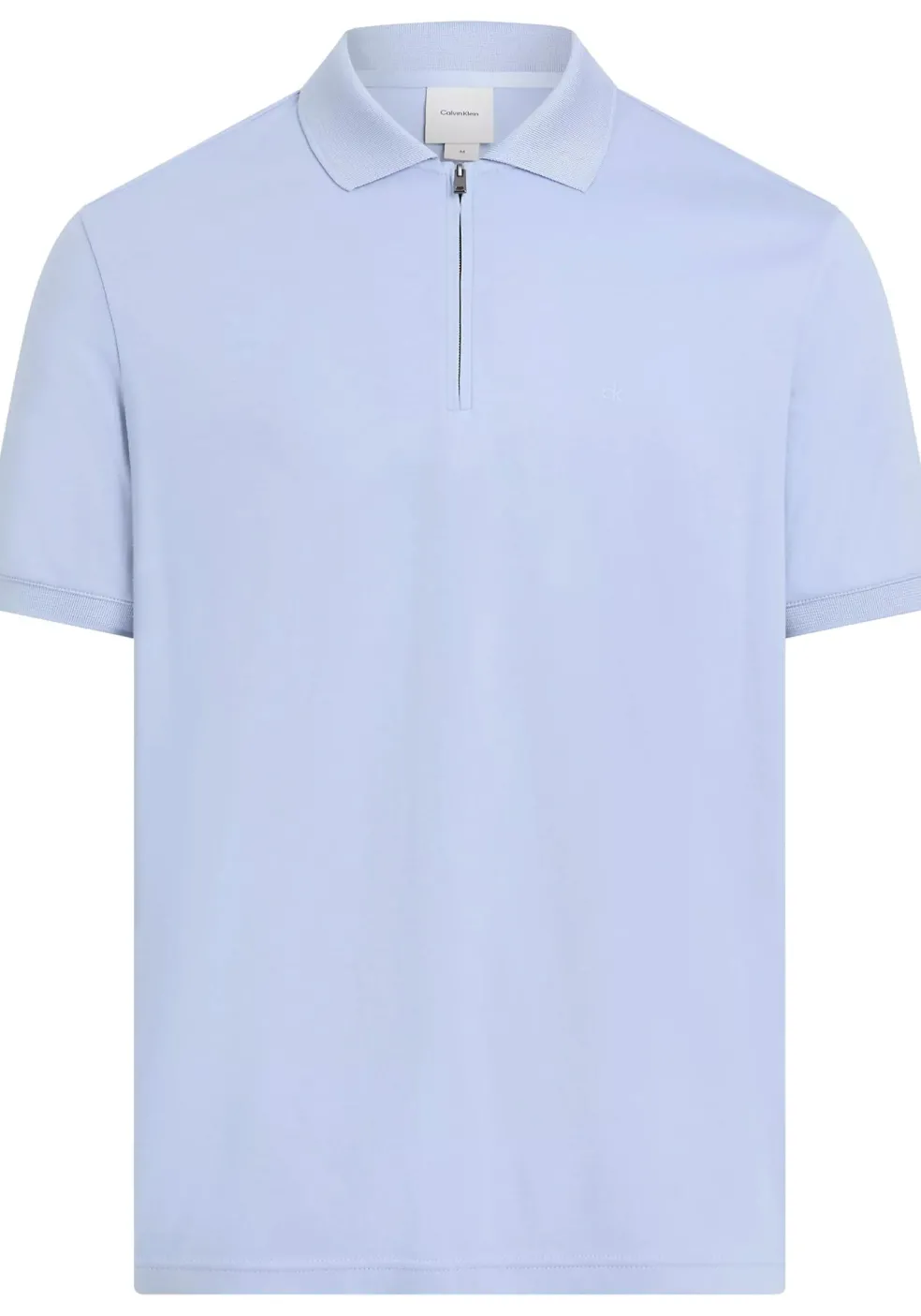 Calvin Klein Liquid Touch Zip Regular Polo, heren poloshirt, blauw