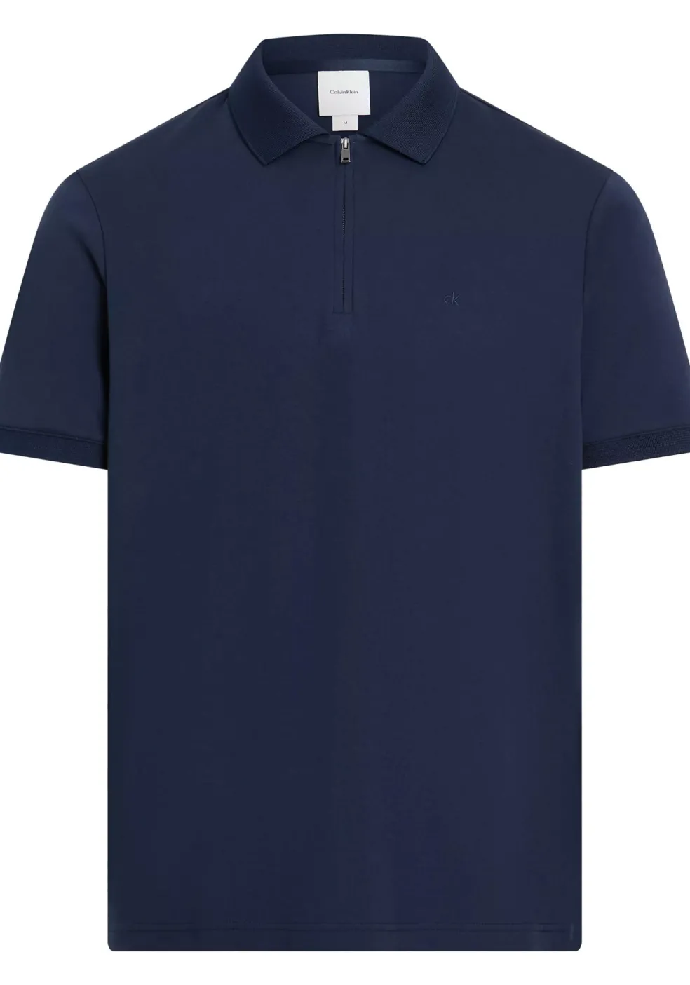 Calvin Klein Liquid Touch Zip Regular Polo, heren poloshirt, donkerblauw
