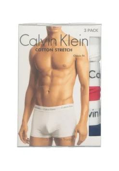 Calvin Klein low rise trunks (3-pack), lage heren boxers kort, rood, wit en blauw