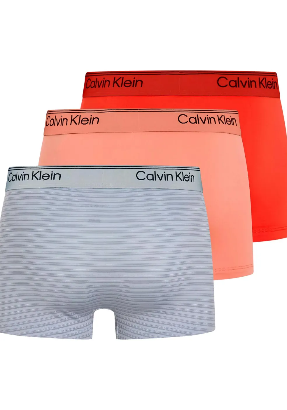 Calvin Klein Low Rise trunks (3-pack), lage heren boxers kort, grijs, zalm, oranje