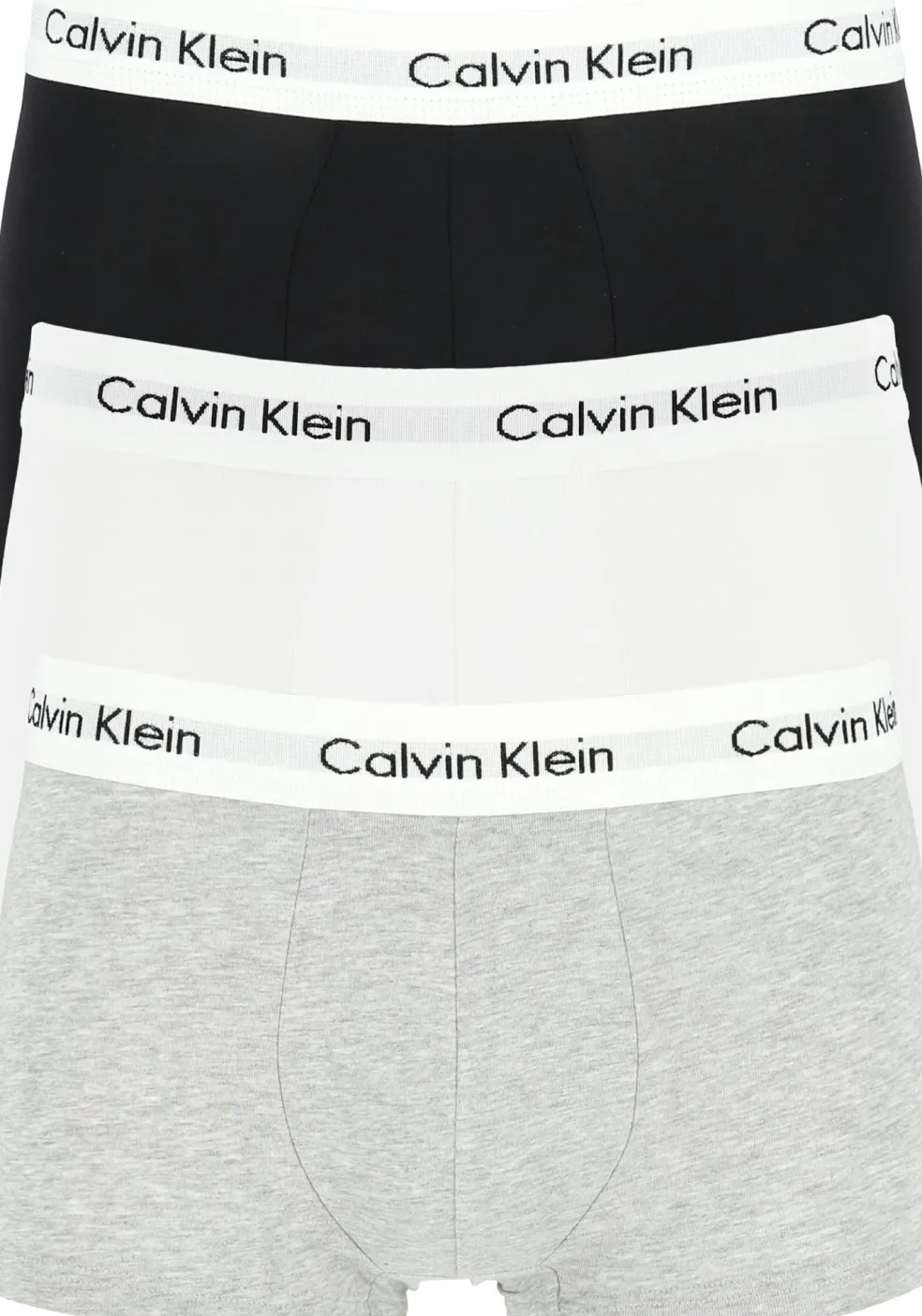 Calvin Klein low rise trunks (3-pack), lage heren boxers kort, zwart, grijs en wit