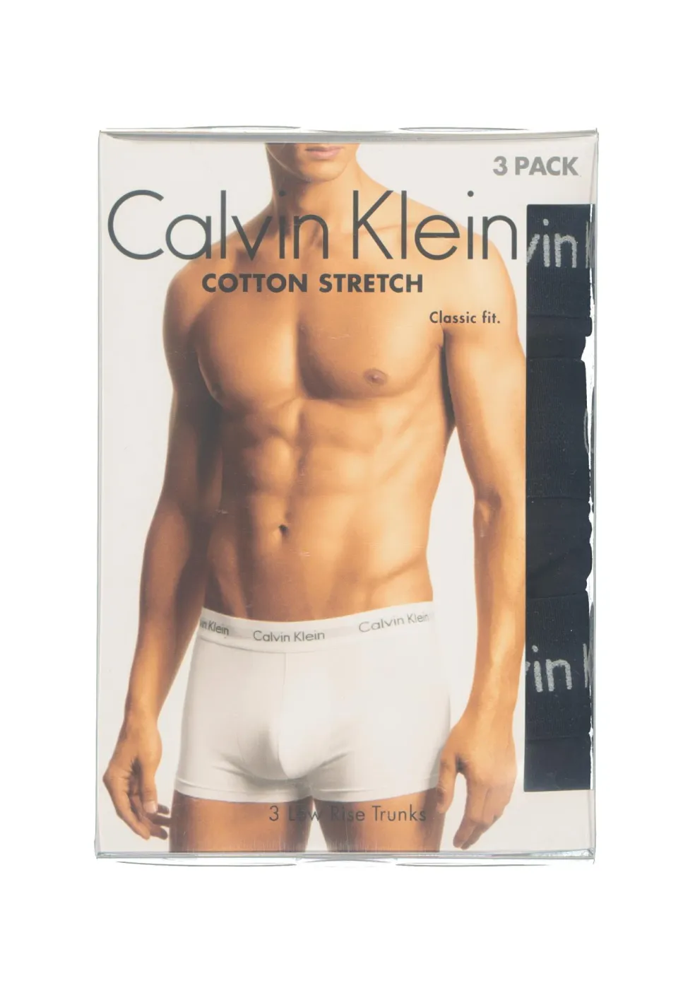 Calvin Klein low rise trunks (3-pack), lage heren boxers kort, zwart met zwarte tailleband