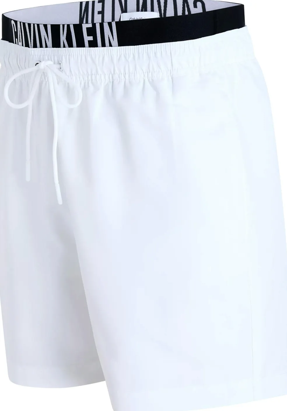 Calvin Klein Medium Drawstring Double Waistband swimshort, heren zwembroek, wit