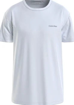 Calvin Klein Micro Logo Interlock T-shirt, heren T-shirt korte mouw O-hals, wit
