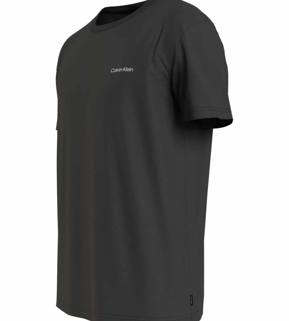 Calvin Klein Micro Logo Interlock T-shirt, heren T-shirt korte mouw O-hals, zwart
