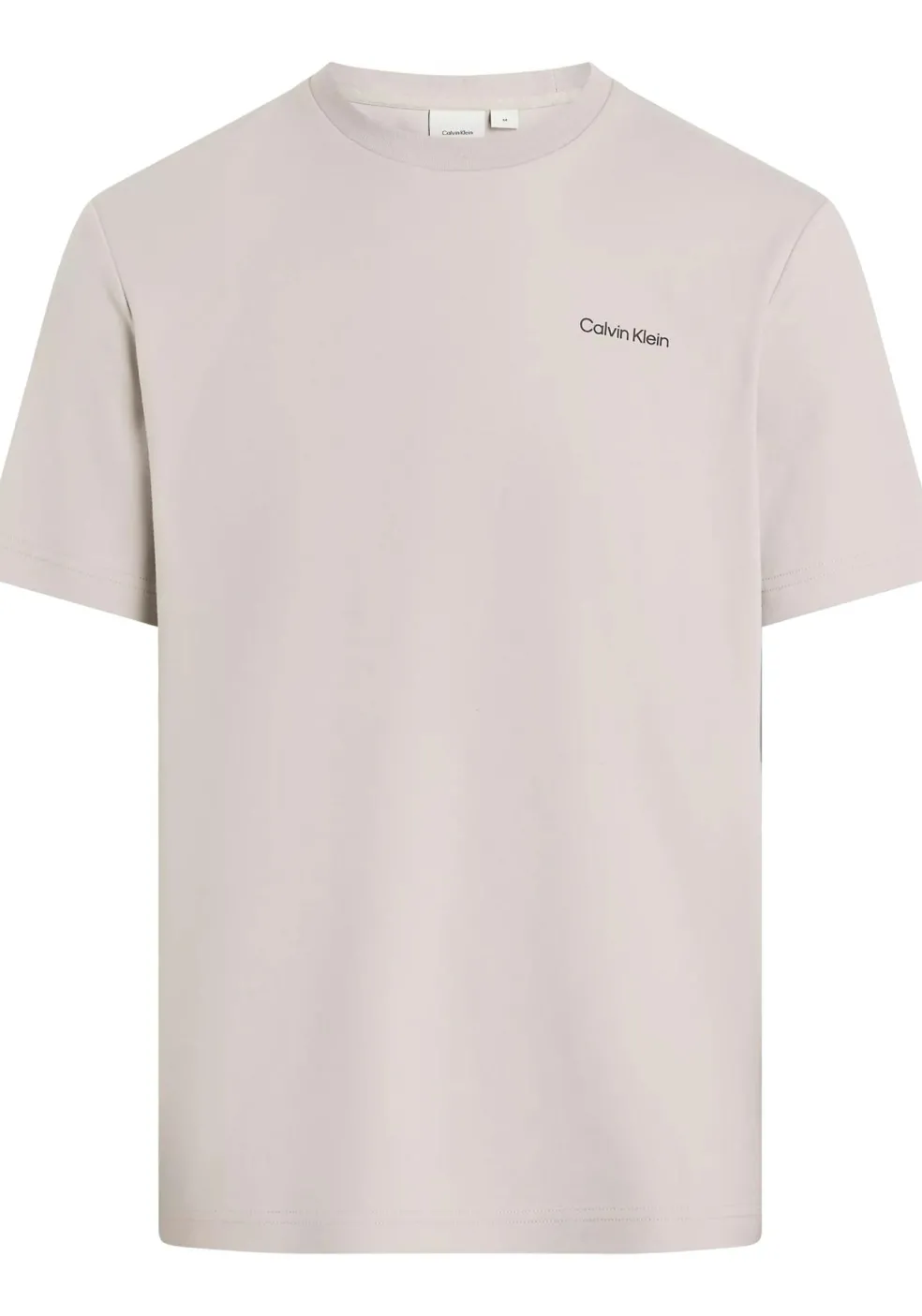 Calvin Klein Micro Logo Interlock T-shirt, heren T-shirt korte mouw O-hals, grijs-beige