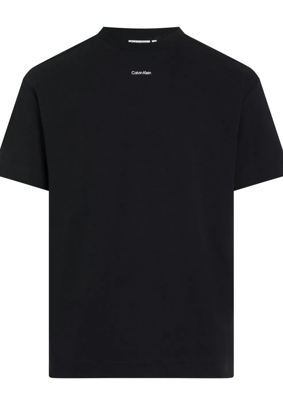 Calvin Klein Nano Logo Interlock T-shirt, heren T-shirt korte mouw O-hals, zwart
