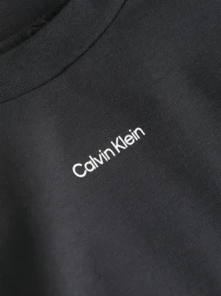 Calvin Klein Nano Logo Interlock T-shirt, heren T-shirt korte mouw O-hals, zwart