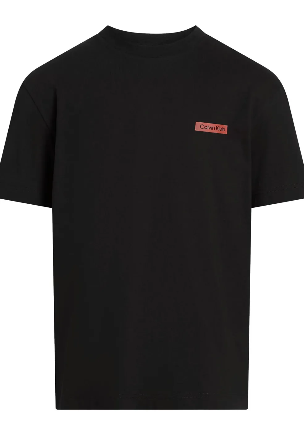 Calvin Klein Overlay Print T-shirt, heren T-shirt korte mouw O-hals, zwart dessin