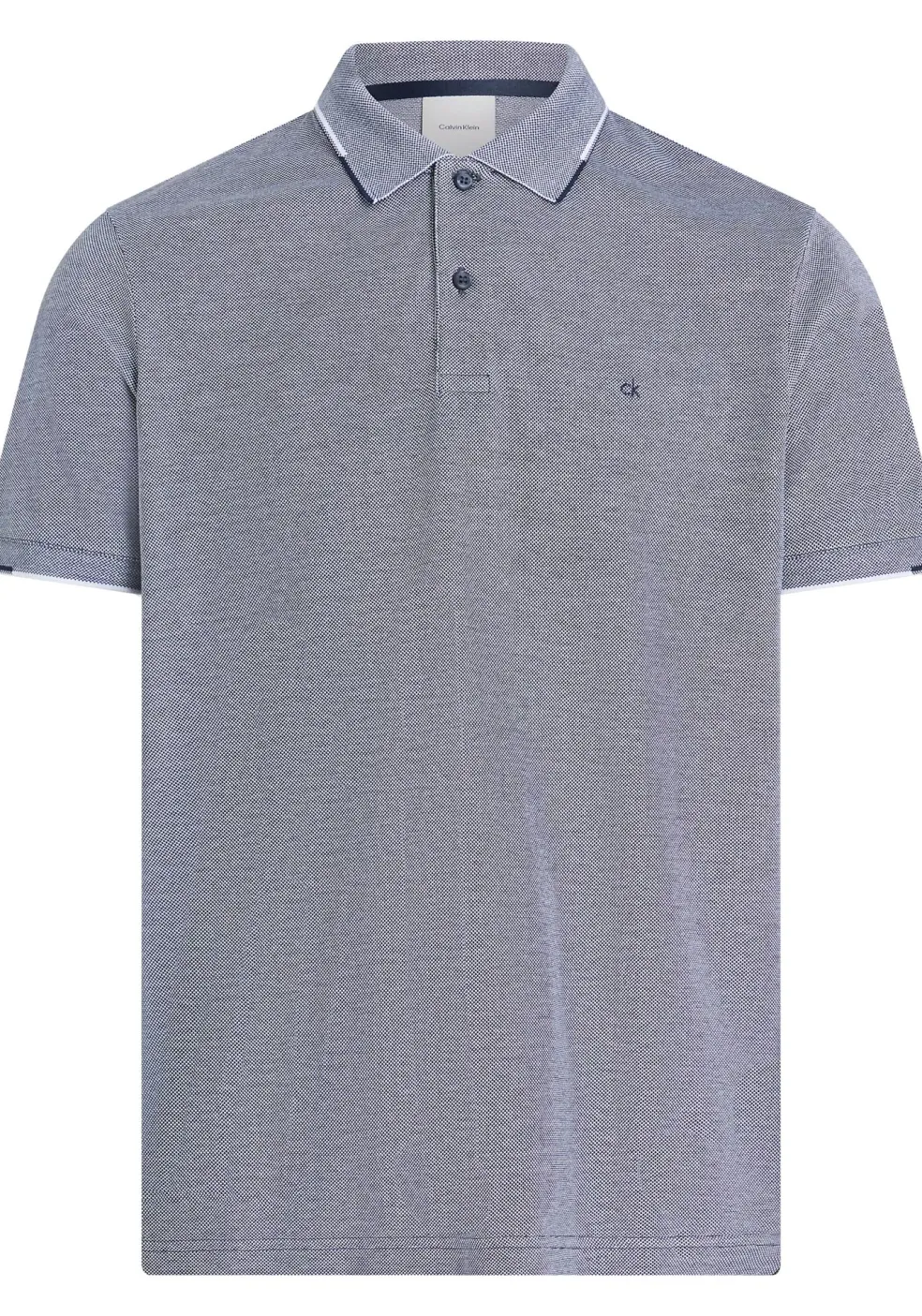 Calvin Klein Oxford Two Tone Regular Polo, heren poloshirt, donkerblauw