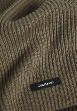 Calvin Klein sjaal, classic cotton rib scarf, beige