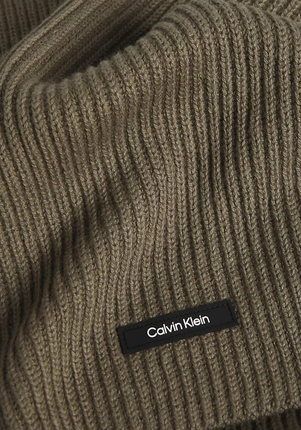Calvin Klein sjaal, classic cotton rib scarf, beige