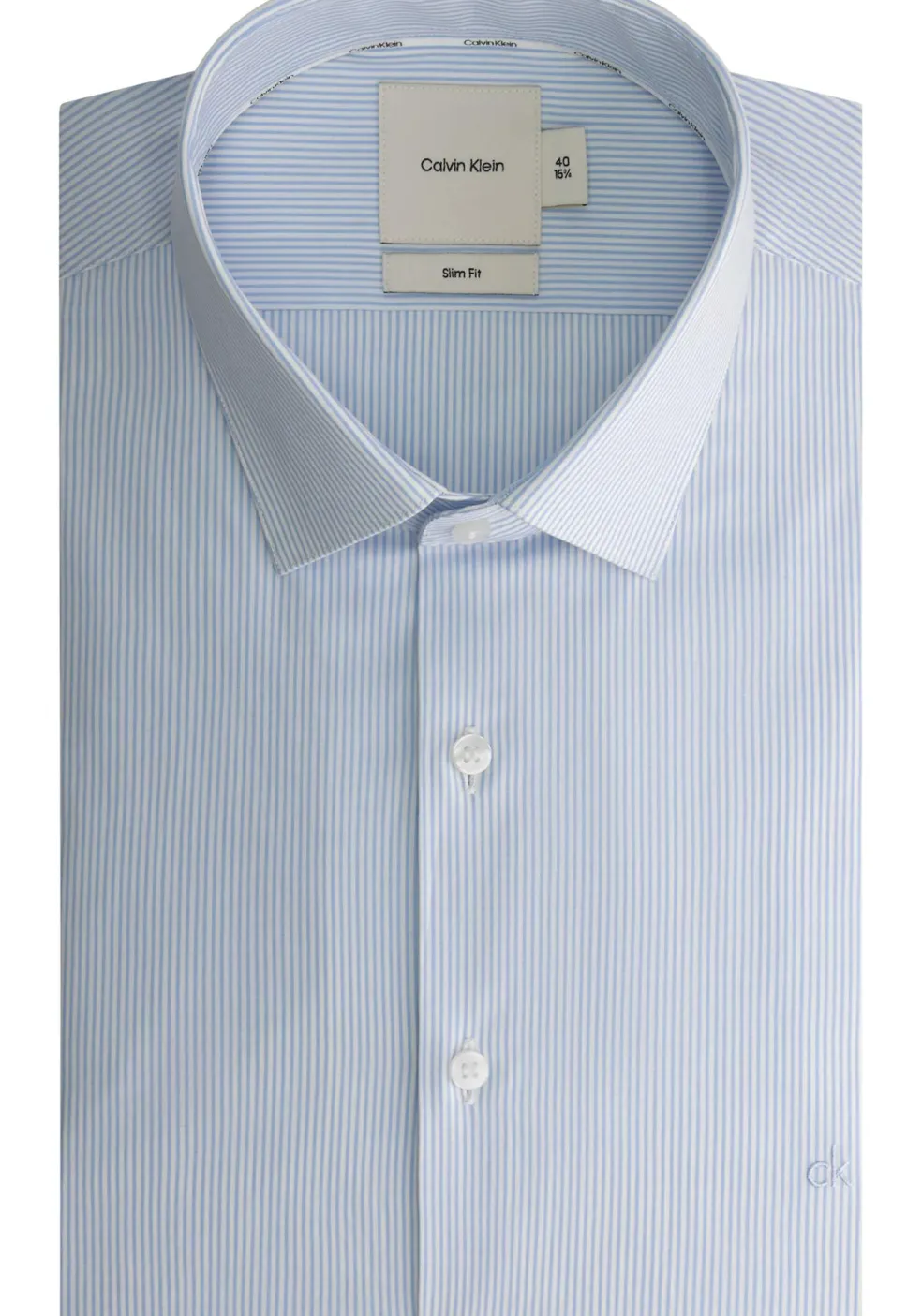 Calvin Klein slim fit overhemd, popeline, lichtblauw gestreept