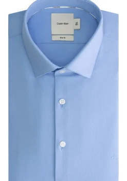 Calvin Klein slim fit overhemd, structuur, lichtblauw