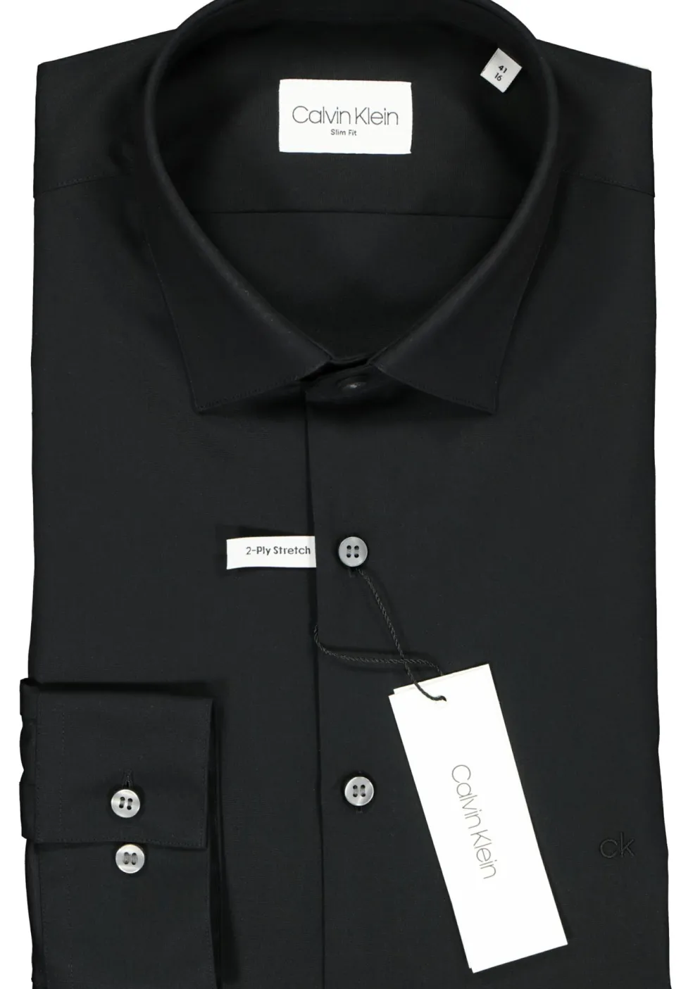 Calvin Klein slim fit overhemd, 2-ply stretch, black