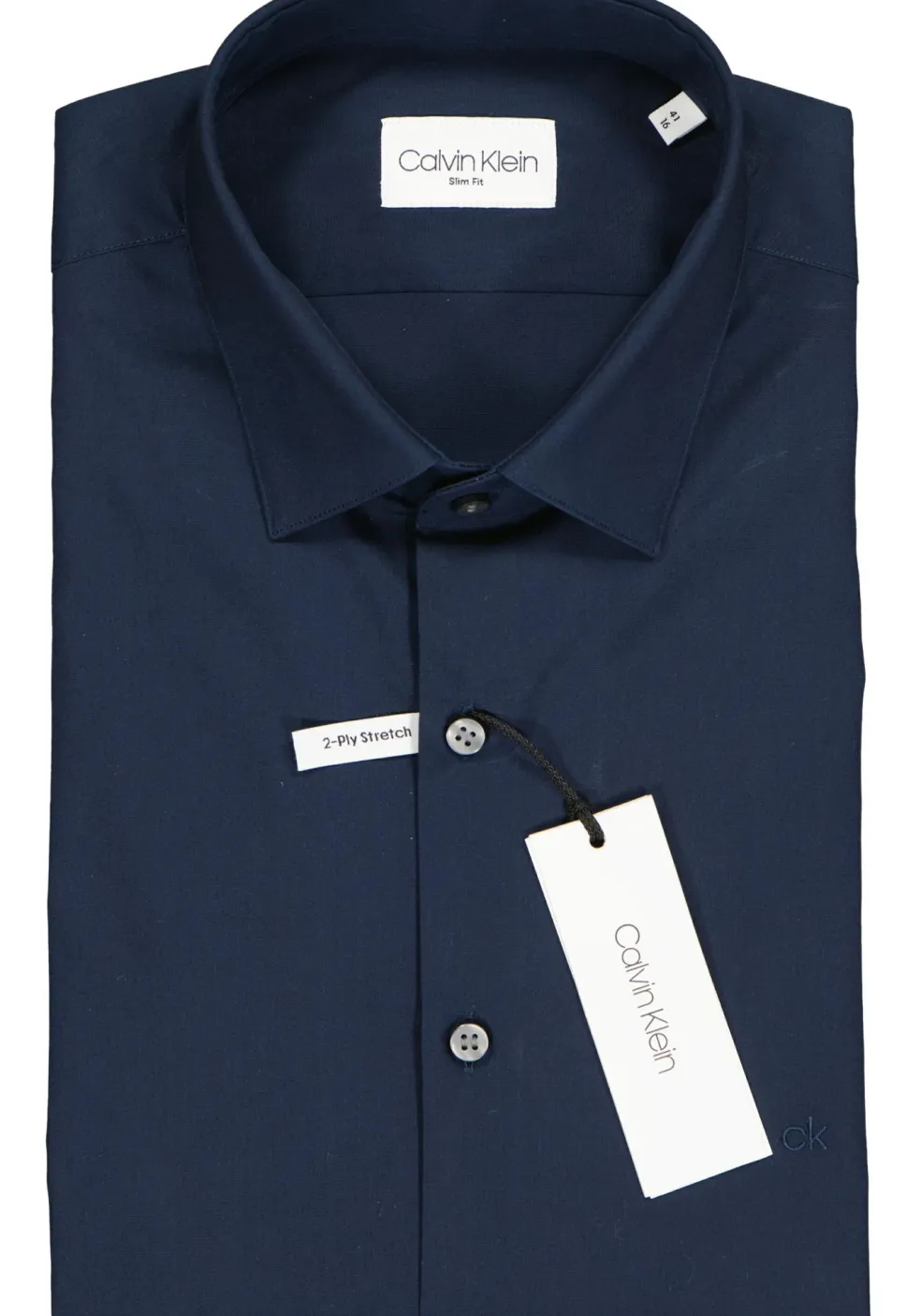 Calvin Klein slim fit overhemd, 2-ply stretch, midnight blue