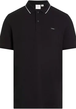 Calvin Klein Stretch Pique Regular Polo, heren poloshirt, zwart