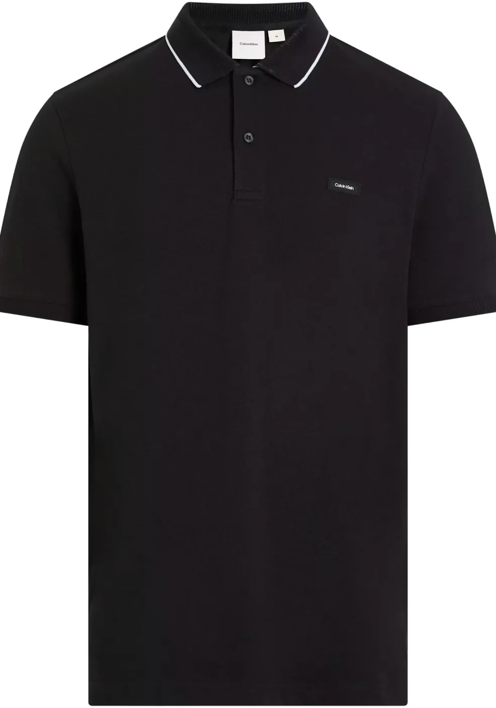 Calvin Klein Stretch Pique Regular Polo, heren poloshirt, zwart