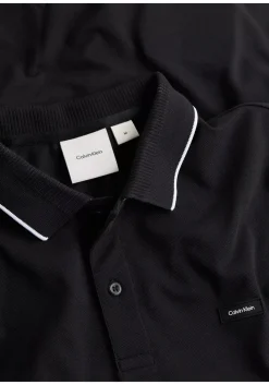 Calvin Klein Stretch Pique Regular Polo, heren poloshirt, zwart