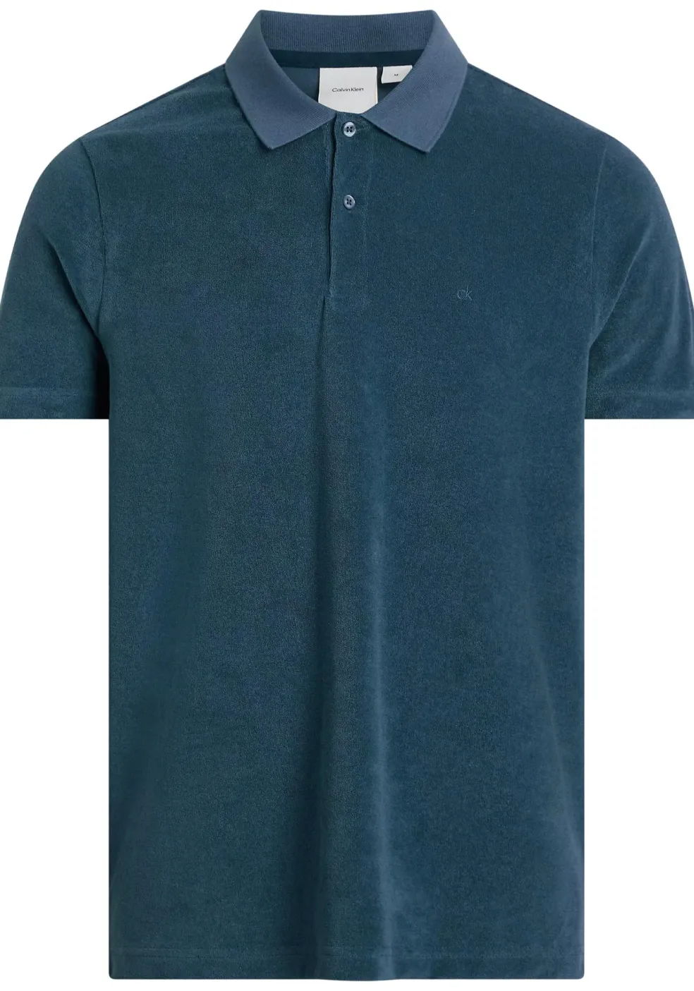 Calvin Klein Towelling Regular Polo, heren poloshirt, blauw