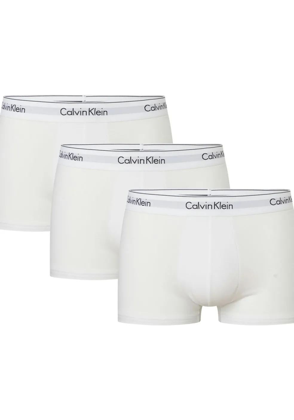 Calvin Klein Trunk (3-pack), heren boxers normale lengte, wit