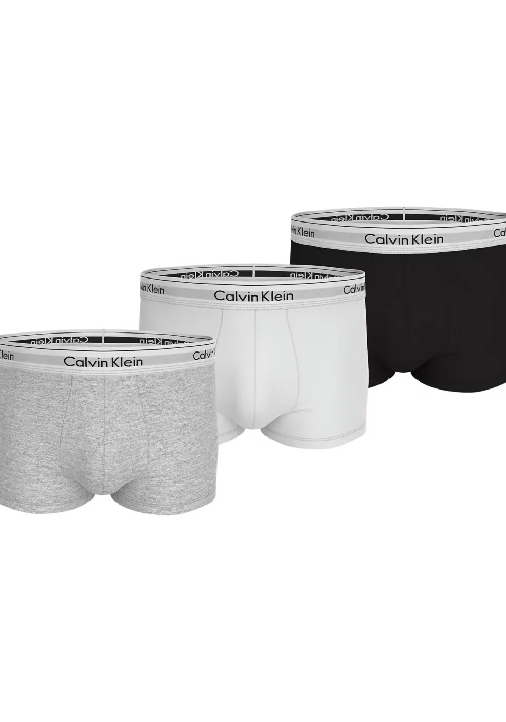 Calvin Klein Trunks (3-pack), heren boxers normale lengte, zwart, grijs, wit