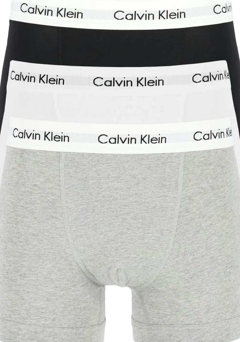 Calvin Klein trunks (3-pack), heren boxers normale lengte, zwart, grijs en wit