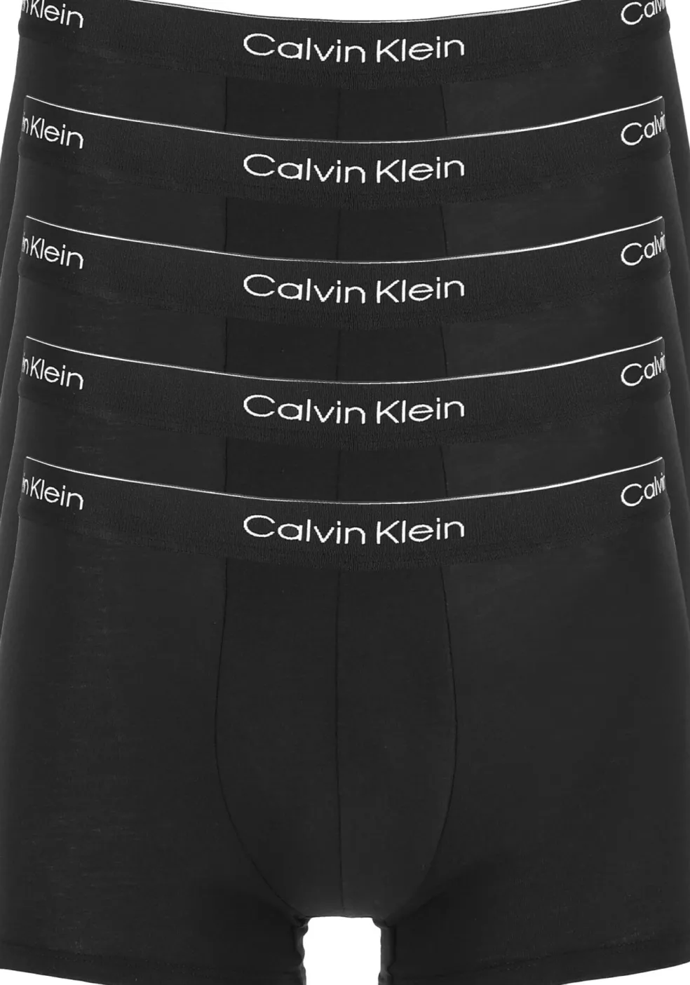 Calvin Klein Trunks (5-pack), heren boxers normale lengte, zwart met zwarte tailleband