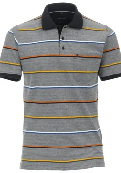 CASA MODA comfort fit heren polo, blauw dessin
