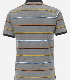 CASA MODA comfort fit heren polo, blauw dessin