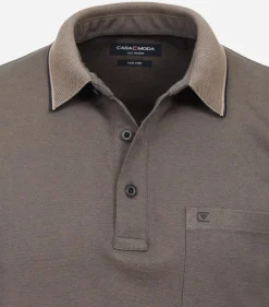 CASA MODA comfort fit heren polo, bruin