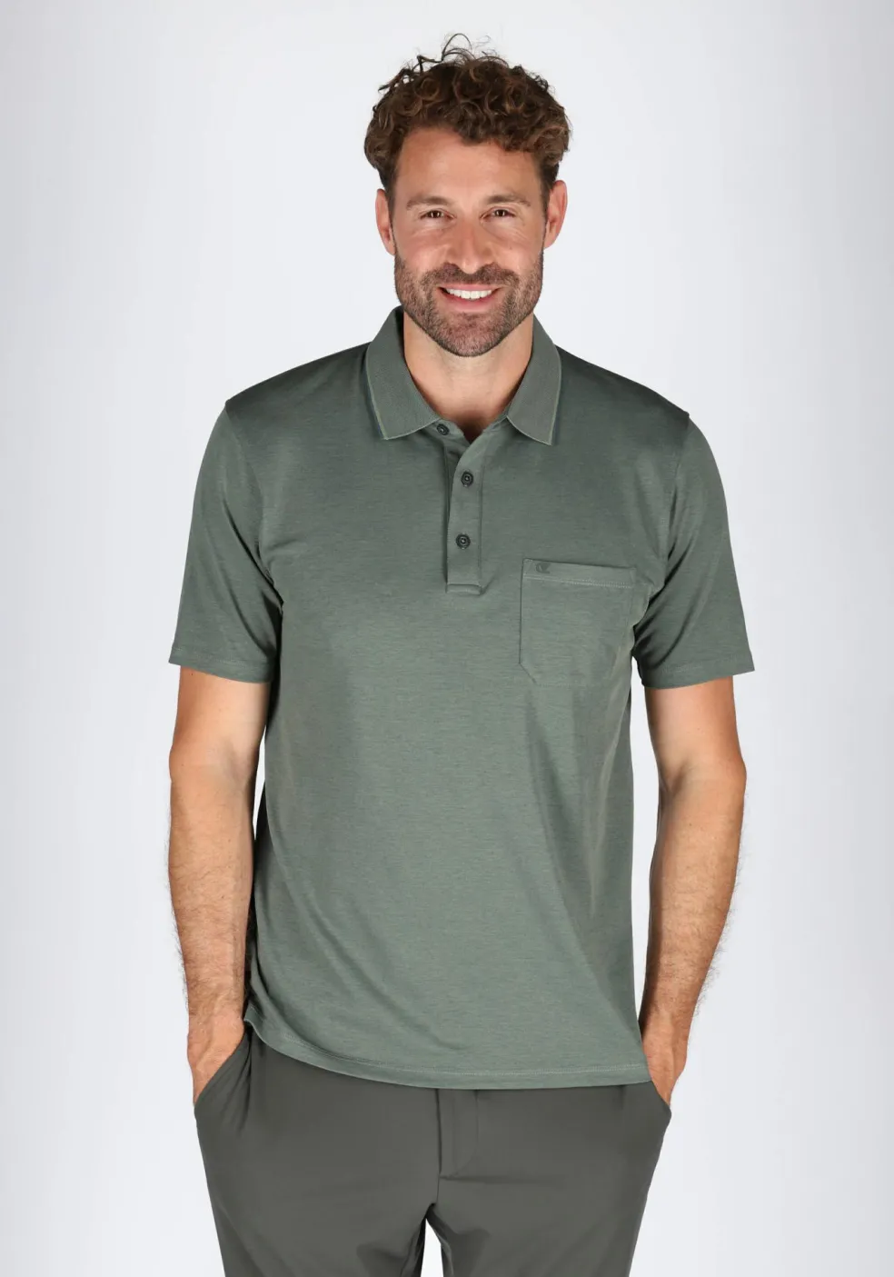 CASA MODA comfort fit heren polo, groen