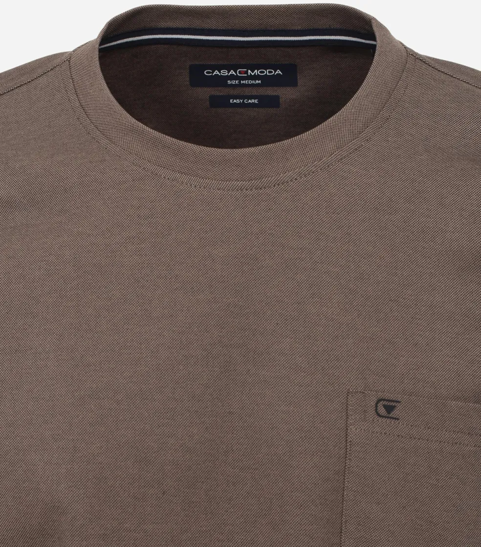 CASA MODA comfort fit heren T-shirt, lichtbruin