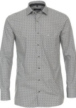 CASA MODA comfort fit overhemd, popeline, antraciet dessin