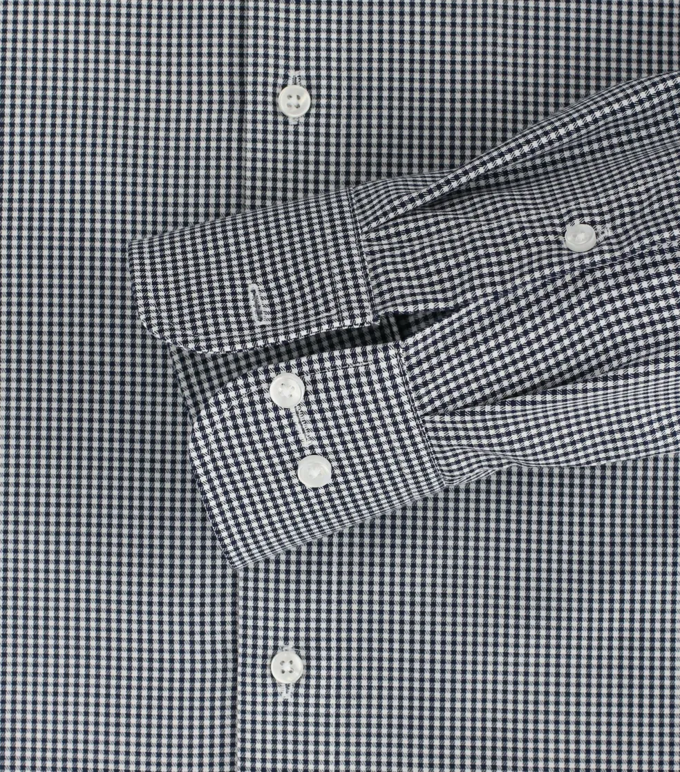 CASA MODA comfort fit overhemd, twill, blauw met wit geruit