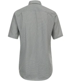 CASA MODA comfort fit overhemd, korte mouw, popeline, groen, blauw, wit dessin