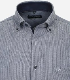 CASA MODA comfort fit overhemd, dobby, blauw