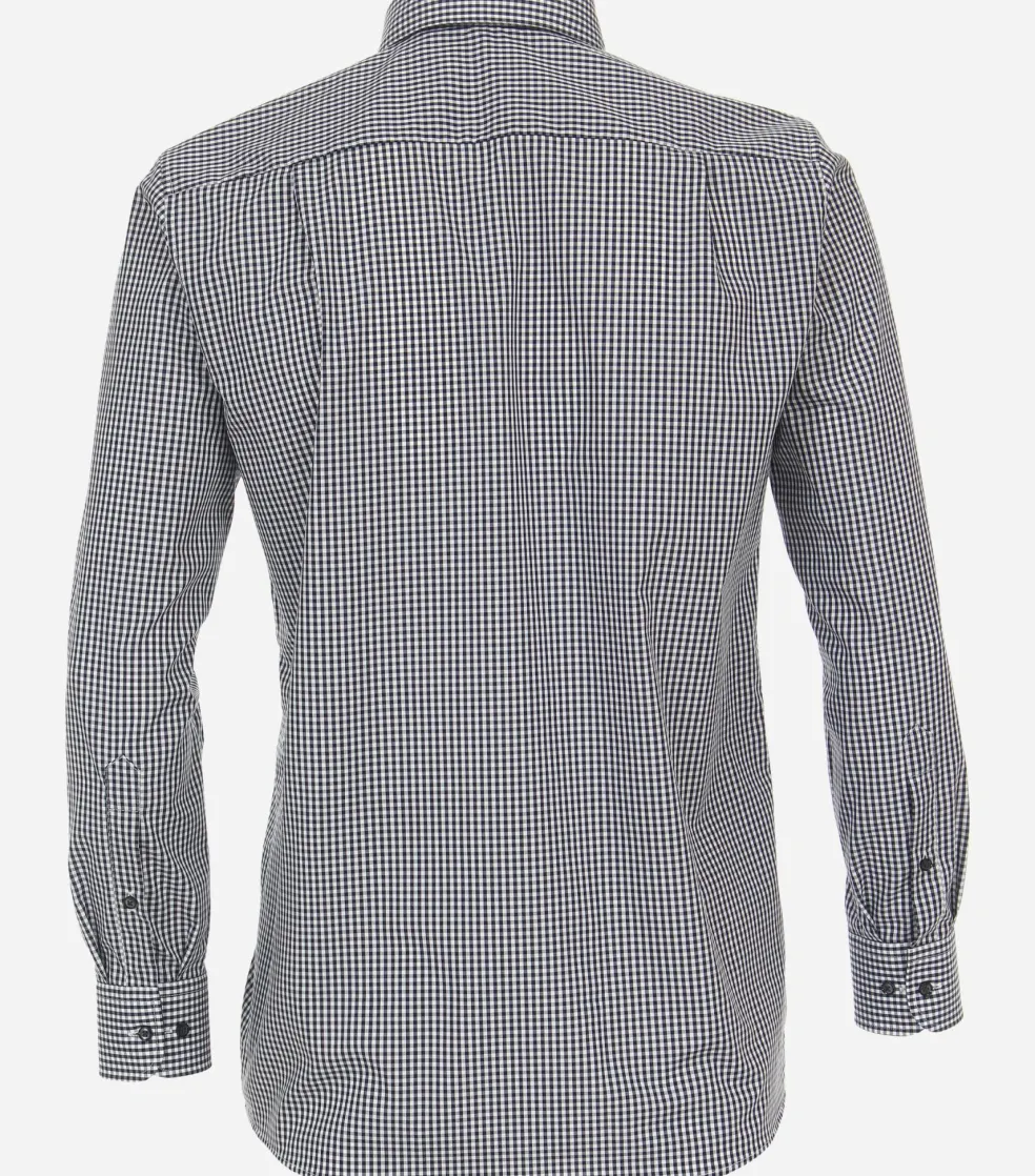 CASA MODA comfort fit overhemd, popeline, blauw met wit geruit