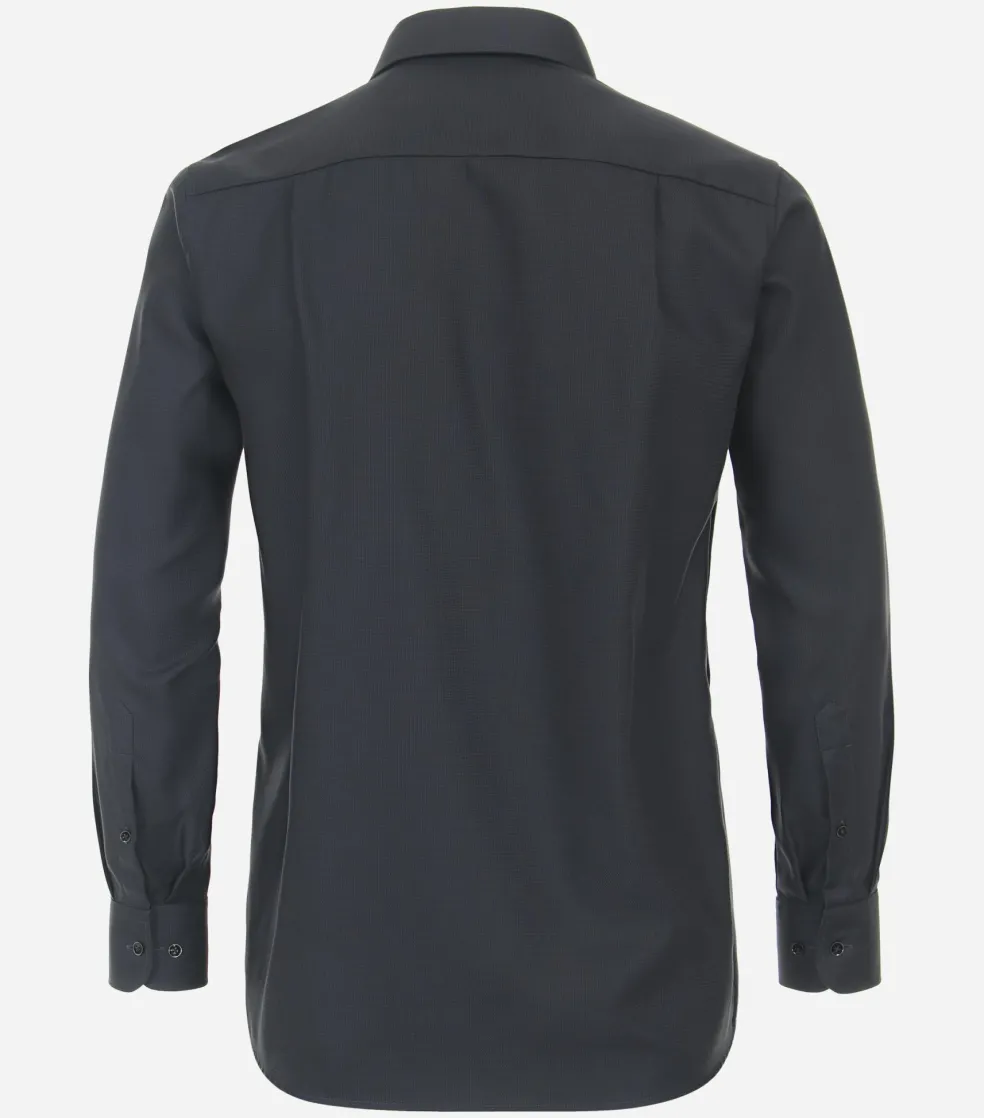 CASA MODA comfort fit overhemd, structuur, zwart
