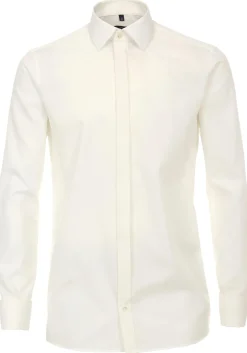 CASA MODA comfort fit overhemd (verborgen knopen), popeline, beige